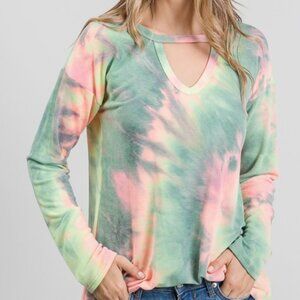 Heimish USA Multi Color Tie Dye Print Top
